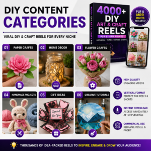 4000+ DIY Art & Craft Reels PLR & MRR Bundle | Viral Content for Instagram, TikTok & YouTube Shorts