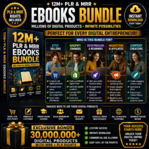 12 Million+ PLR & MRR eBook Bundle | Massive Digital Products Library with Resell Rights